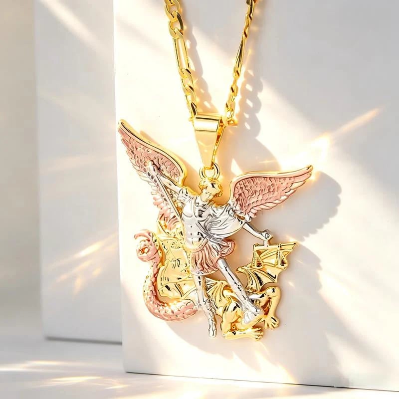 🎁2026 New Arrivals 50% OFF💥Tri-Tone Angel Guardian Pendant Necklace – Elegant & symbolic – Perfect for daily wear or gifting – delicate and meaningful ✨💛