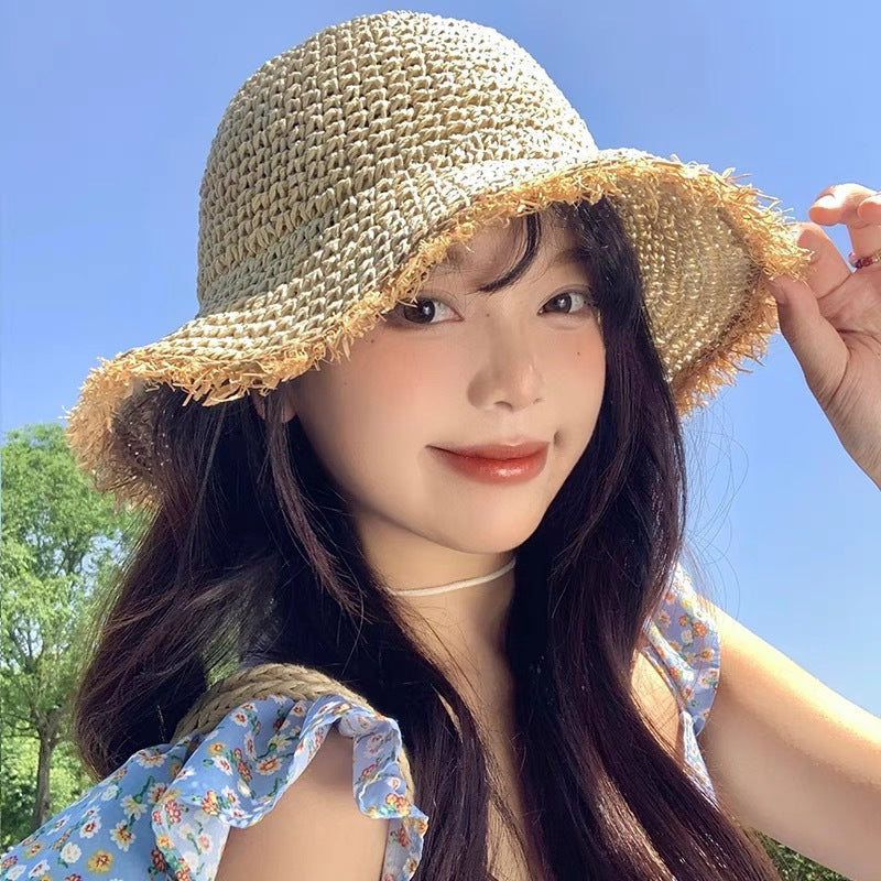 Women's Handwoven Wide-Brim Straw Hat