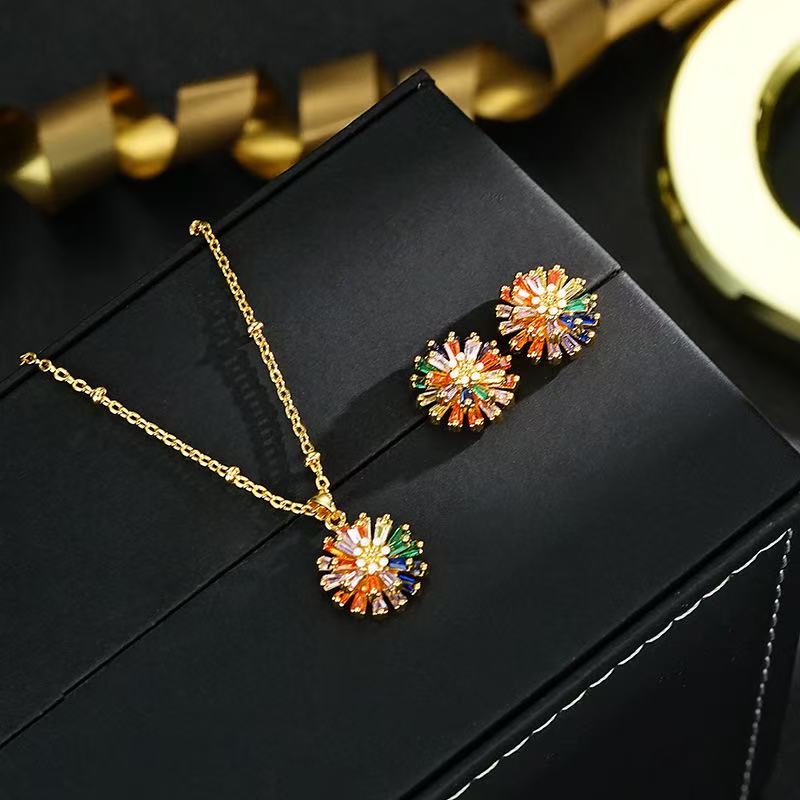 ✨ LIMITED-TIME 50% OFF! ✨ Colorful Firework Stud Earrings – Cubic Zirconia, 18K Plated, Festive 🎆