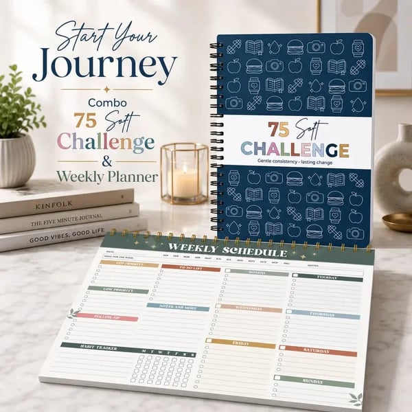 š„HOT SALEš„š75 Soft Challenge Journal For Women | The Gentle Habit Tracker That Helps You Finish What You Start