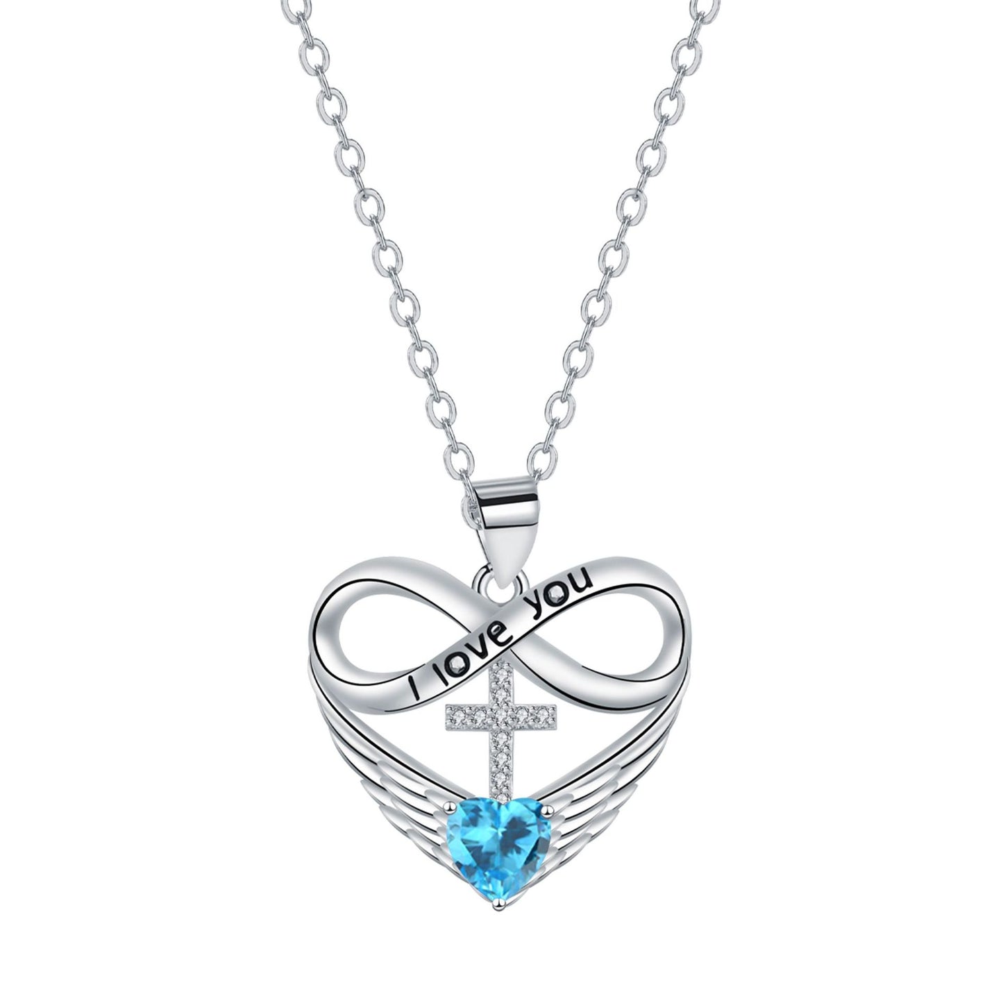 🎉 2026 Sale — Over 36,000 Sold! 💖 Infinity Heart Cross Necklace with Wing Pendant – Faith & Eternal Love ✨
