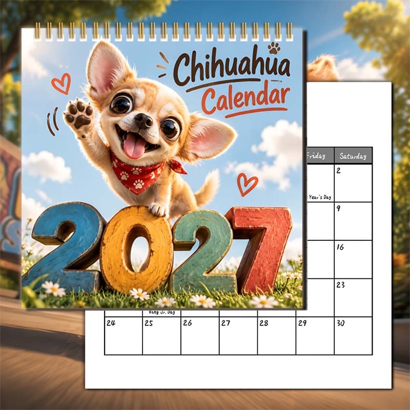 š2027 New Chihuahua Wall Calendarš