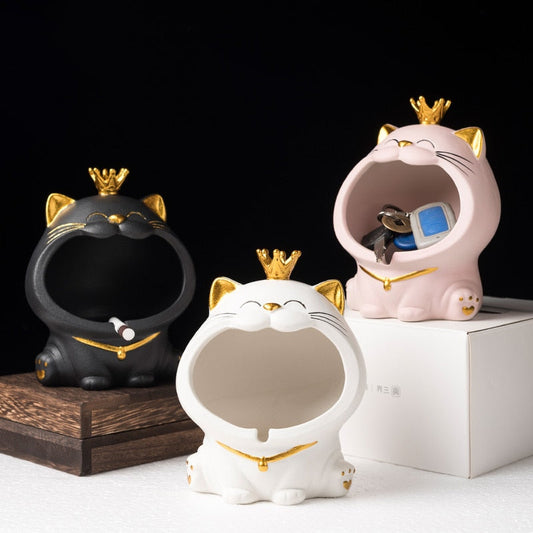 Ceramic Laughing Cat Storage/Astray