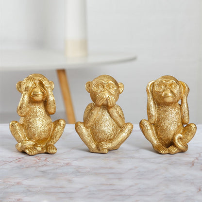 Three Wise Golden Monkeys