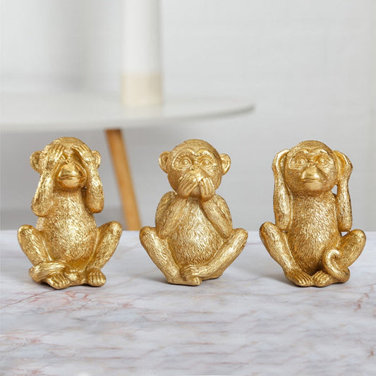 Three Wise Golden Monkeys