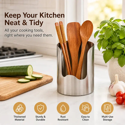 ⚡️Thickened Stainless Steel Utensil Organizer, Rust Resistant Easy to Clean