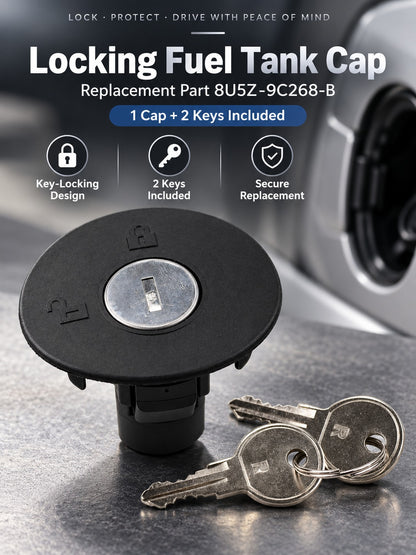 🔐 Locking Fuel Tank Cap with 2 Keys – Replacement Part 8U5Z-9C268-B