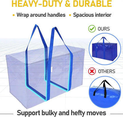 Extra Large Moving Bags Heavy Duty with Zippers & Carrying Handles