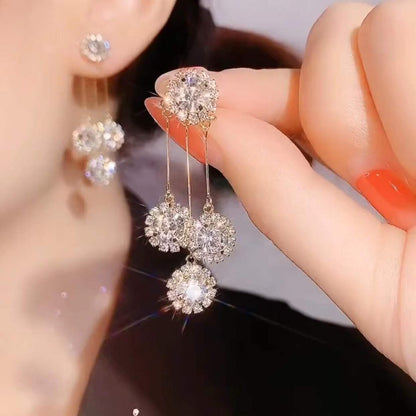 ✨Zircon Round Petal Earrings🎀
