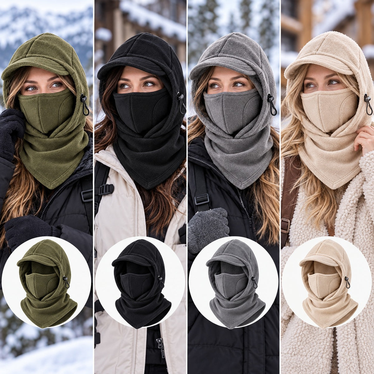 🔥🥶Fleece Double Layer Integrated Mask Hat