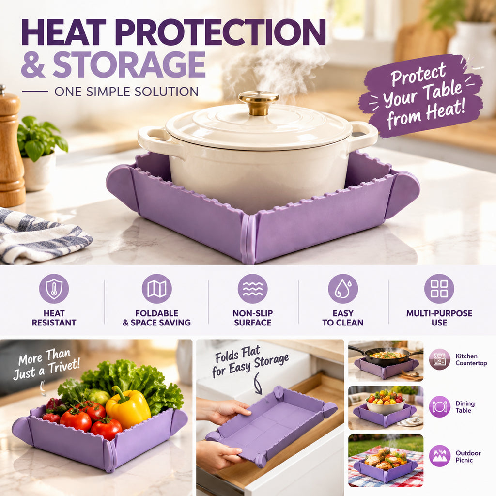 🔥 2-in-1 Magnetic Heat-Resistant Pot Mat & Tray 🛒