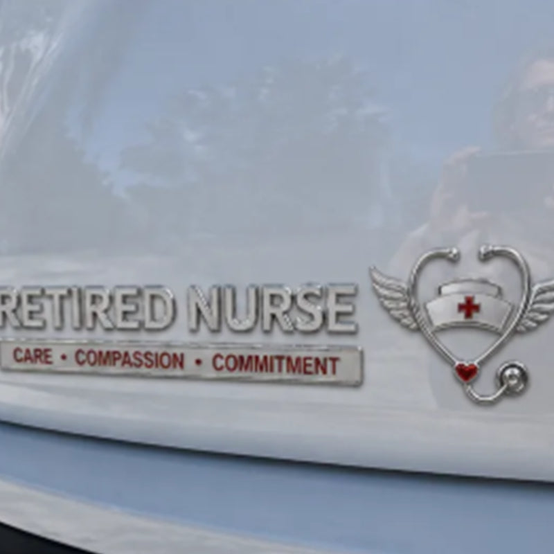 Retired Nurse Metal Car Emblem❤️