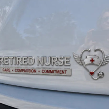 Retired Nurse Metal Car Emblem❤️