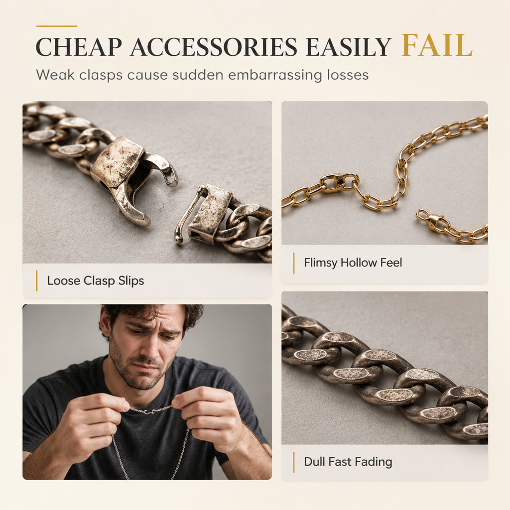 ✨60%OFF🔥 Men's Vietnamese Sand-Gold Style Bracelet – Matte Sandblasted Finish & Watch Clasp💎