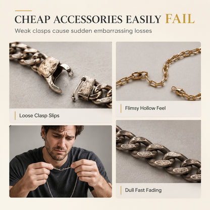 ✨60%OFF🔥 Men's Vietnamese Sand-Gold Style Bracelet – Matte Sandblasted Finish & Watch Clasp💎