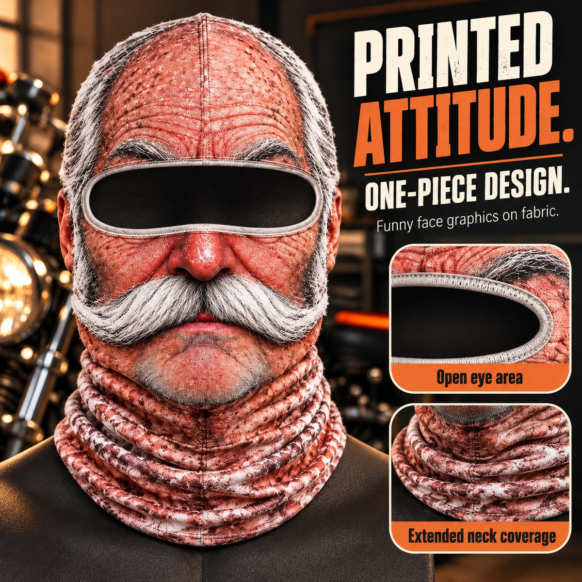 😂 Funny Face Motorcycle Balaclava