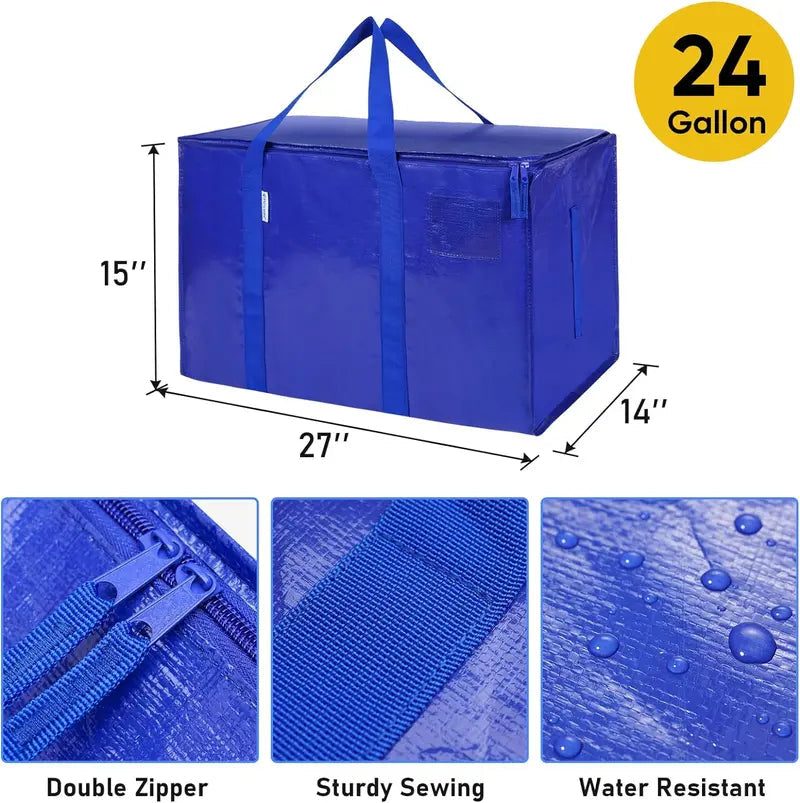 Extra Large Moving Bags Heavy Duty with Zippers & Carrying Handles