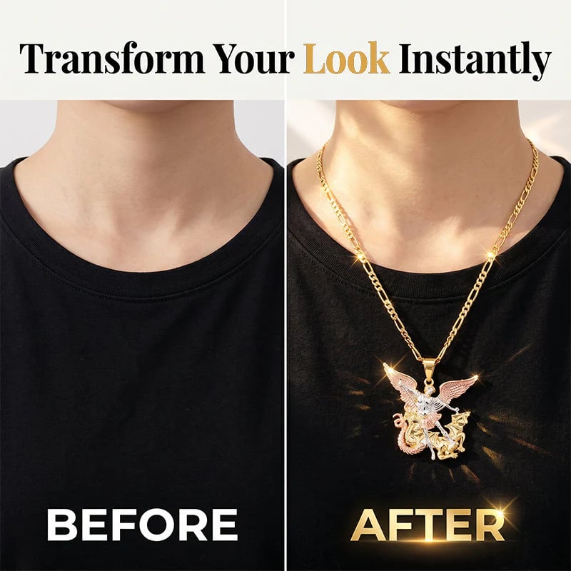 🎁2026 New Arrivals 50% OFF💥Tri-Tone Angel Guardian Pendant Necklace – Elegant & symbolic – Perfect for daily wear or gifting – delicate and meaningful ✨💛