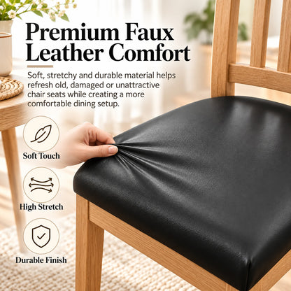 ✨ PU Leather Chair Protector – Waterproof & Oil-Resistant Seat Covers for Dining Chairs, Removable & Washable