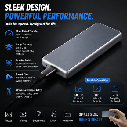 Portable External SSD – Protect Your Photos, Videos & Important Files
