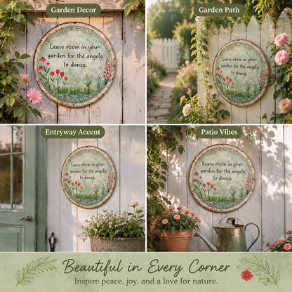 ✨ Angel Dance Round Metal Wall Sign