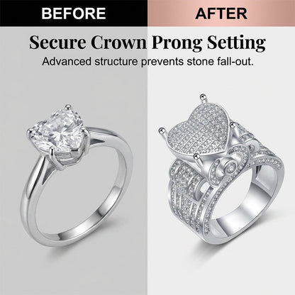 Sparkling Heart-Shaped Ring for Women
