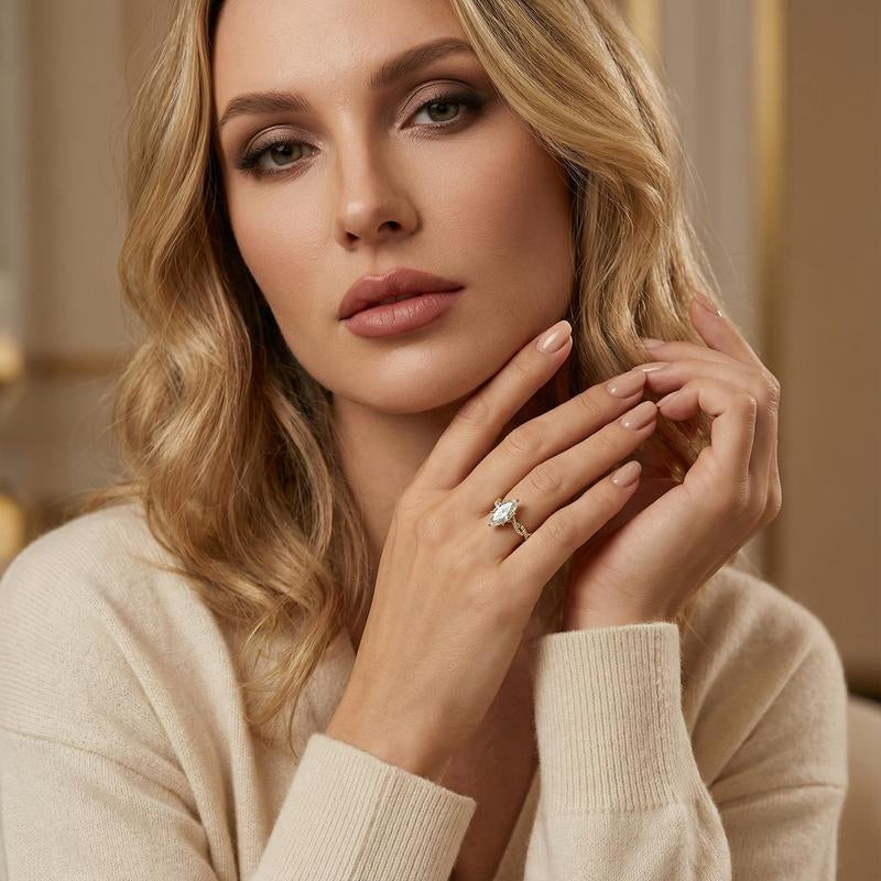Elegant Sparkling Cubic Zirconia Ring