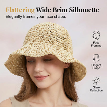 Women's Handwoven Wide-Brim Straw Hat