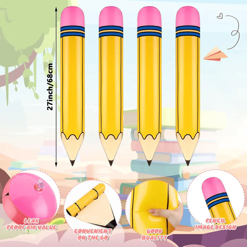 Multicolor PVC Giant Inflatable Pencil Balloon🎈- For Back to School Classroom Welcome & First Day Party Supplies🎒