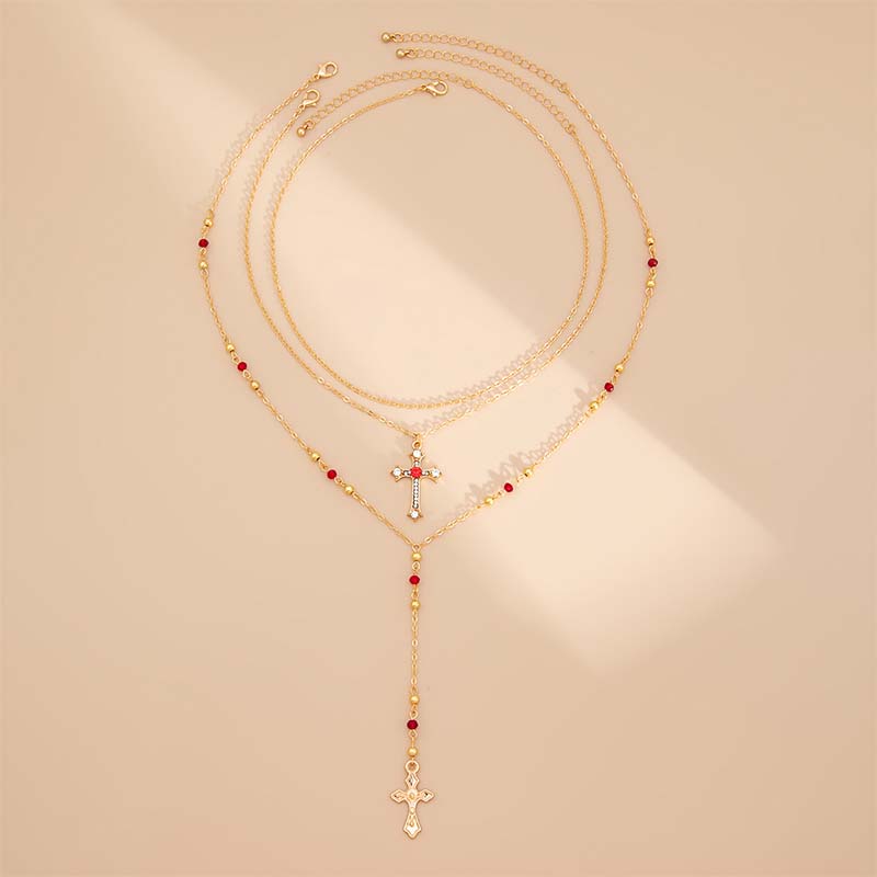 🌸50% Off Now💫Layered Gold Cross Necklaces for Women