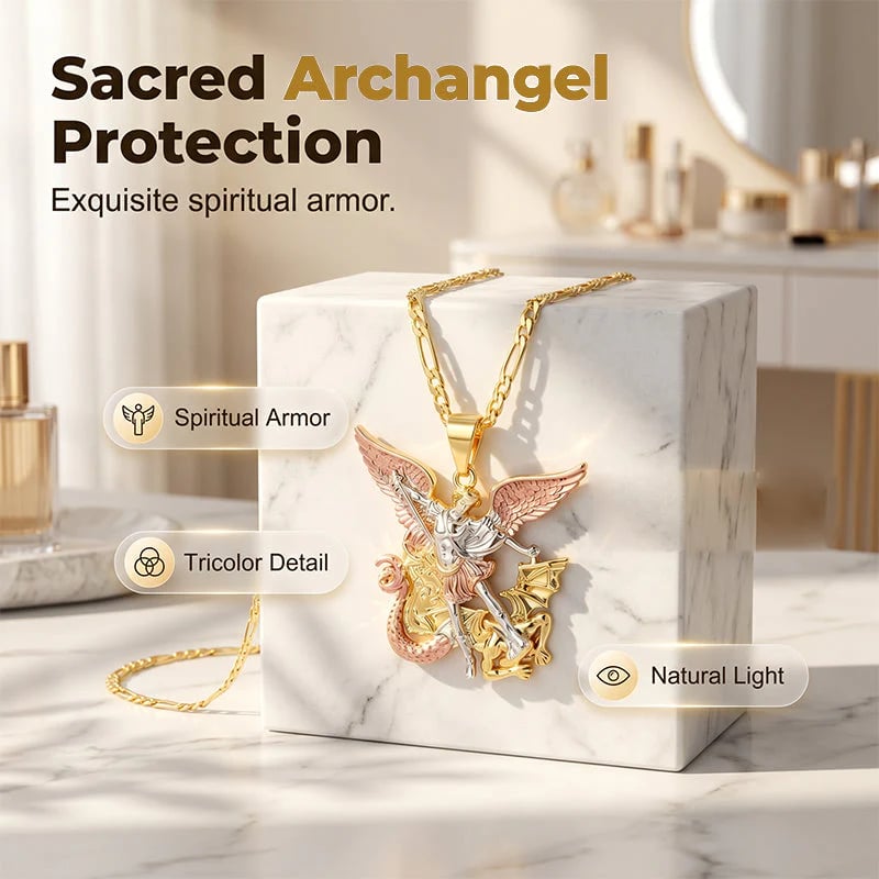 🎁2026 New Arrivals 50% OFF💥Tri-Tone Angel Guardian Pendant Necklace – Elegant & symbolic – Perfect for daily wear or gifting – delicate and meaningful ✨💛