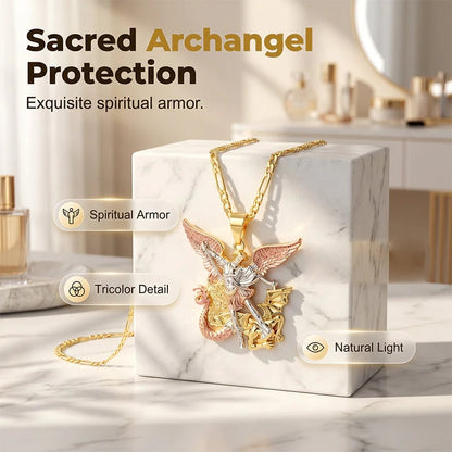🎁2026 New Arrivals 50% OFF💥Tri-Tone Angel Guardian Pendant Necklace – Elegant & symbolic – Perfect for daily wear or gifting – delicate and meaningful ✨💛