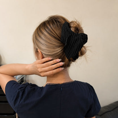 Oversized Polka Dot Bow Clip