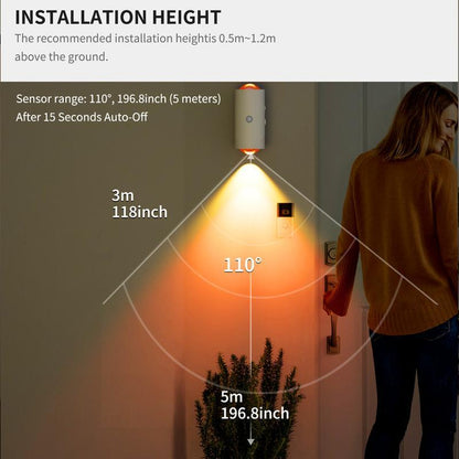 Smart Rechargeable LED Night Light with Motion Sensor – RGB Gradient Ambient Lighting