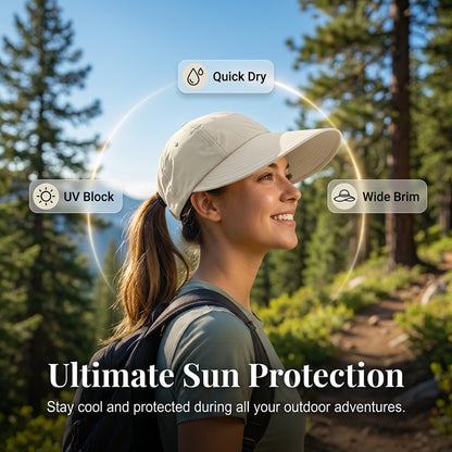 🧢 Women's Wide-Brim Sun Hat – UV Protection, Quick-Dry Fabric & Breathable Comfort 🌊