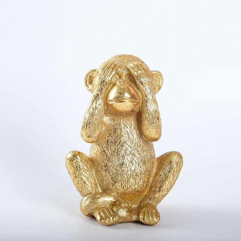 Three Wise Golden Monkeys