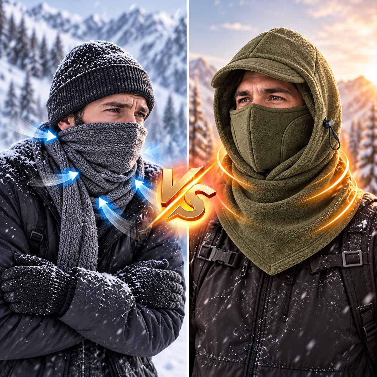 🔥🥶Fleece Double Layer Integrated Mask Hat