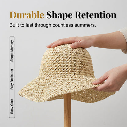 Women's Handwoven Wide-Brim Straw Hat