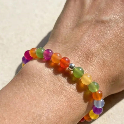Rainbow Cat's Eye Beaded Necklace
