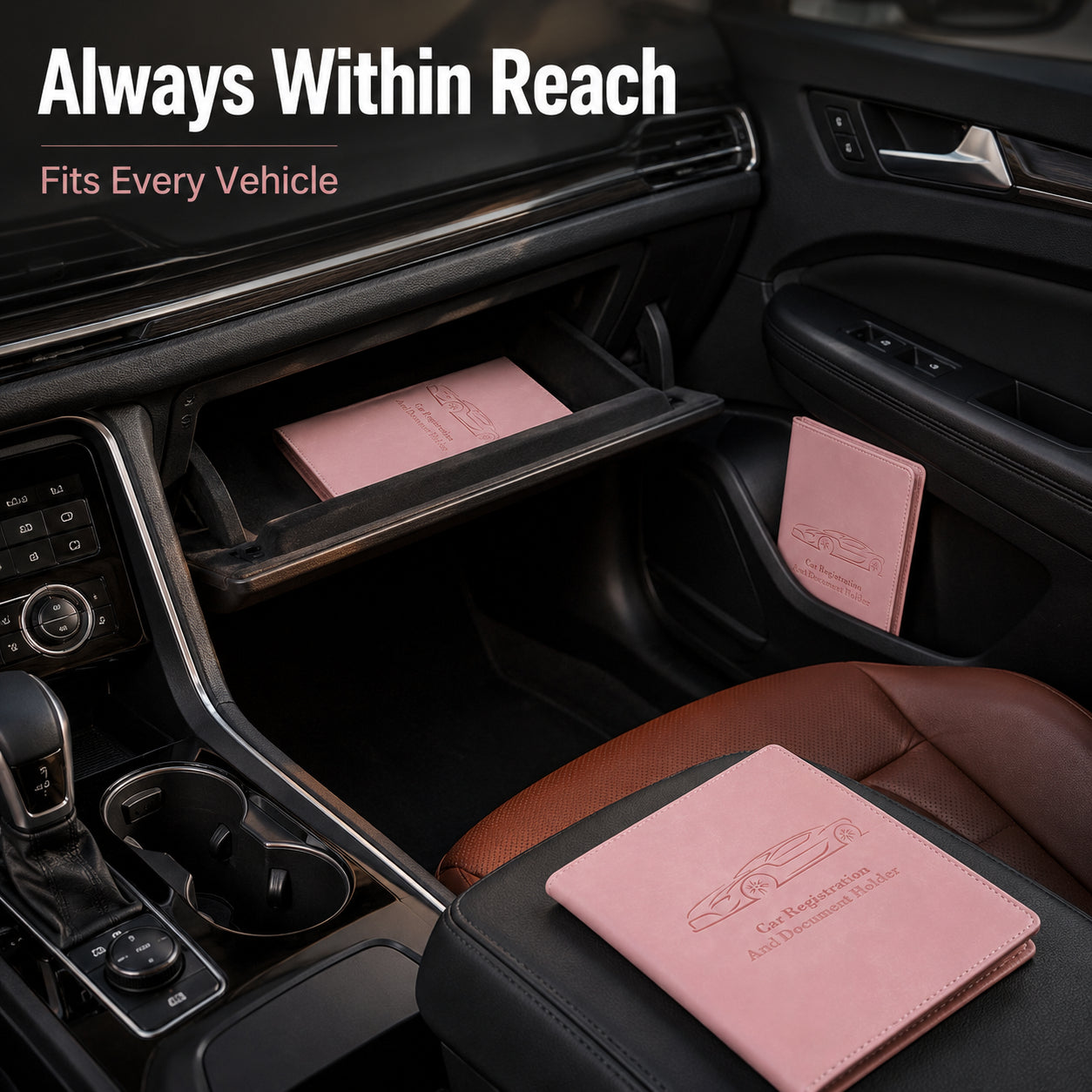 🚗 Car Registration & Insurance Document Holder | Premium PU Leather Organizer
