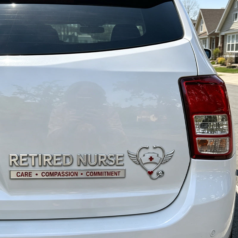 Retired Nurse Metal Car Emblem❤️
