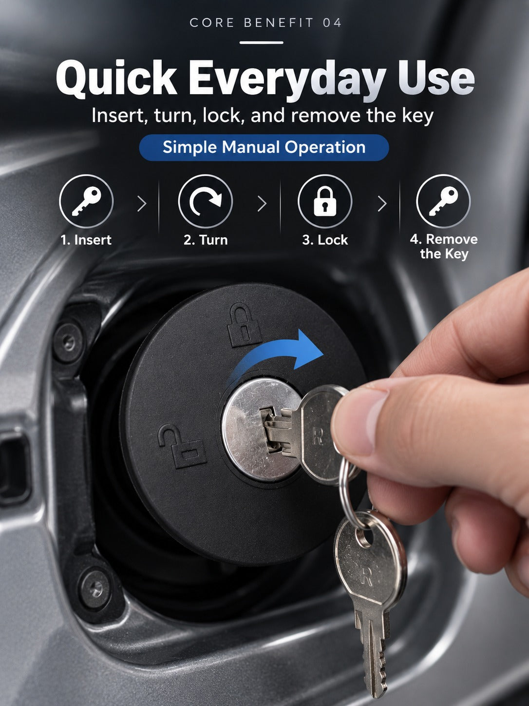 🔐 Locking Fuel Tank Cap with 2 Keys – Replacement Part 8U5Z-9C268-B