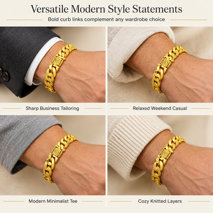✨60%OFF🔥 Men's Vietnamese Sand-Gold Style Bracelet – Matte Sandblasted Finish & Watch Clasp💎