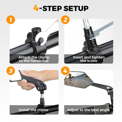 ⏳Limited-time 50% off⏰360° Rotatable Adjustable Bicycle Rearview Mirror🚴