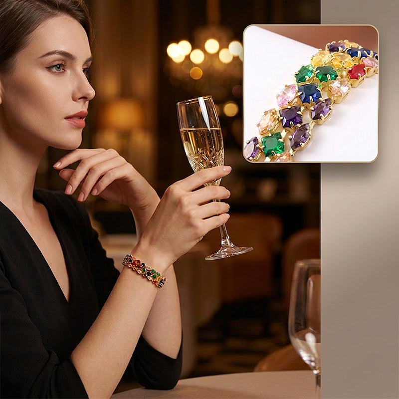 💫50% OFF NOW!💟Women's Elegant Multicolor Tennis Bracelet