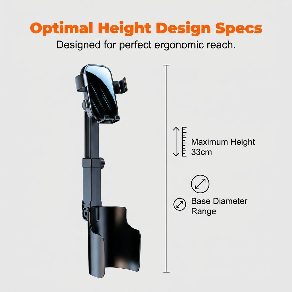 🔥Car Cup Holder Phone Mount – 360° adjustable, strong N52 magnet, one-handed operation, fits all phones, stable magnetic and clamp models for safe driving