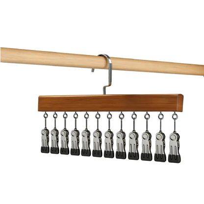 2 Pack Closet Organizer with 12 Clips, Space Saving Hangers for Clothes