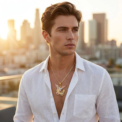 🎁2026 New Arrivals 50% OFF💥Tri-Tone Angel Guardian Pendant Necklace – Elegant & symbolic – Perfect for daily wear or gifting – delicate and meaningful ✨💛