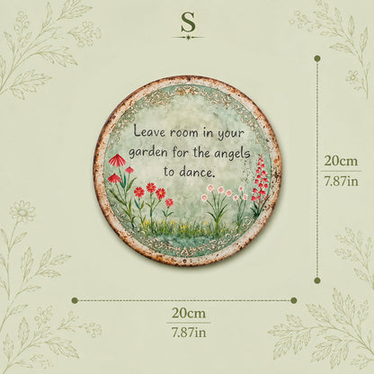 ✨ Angel Dance Round Metal Wall Sign
