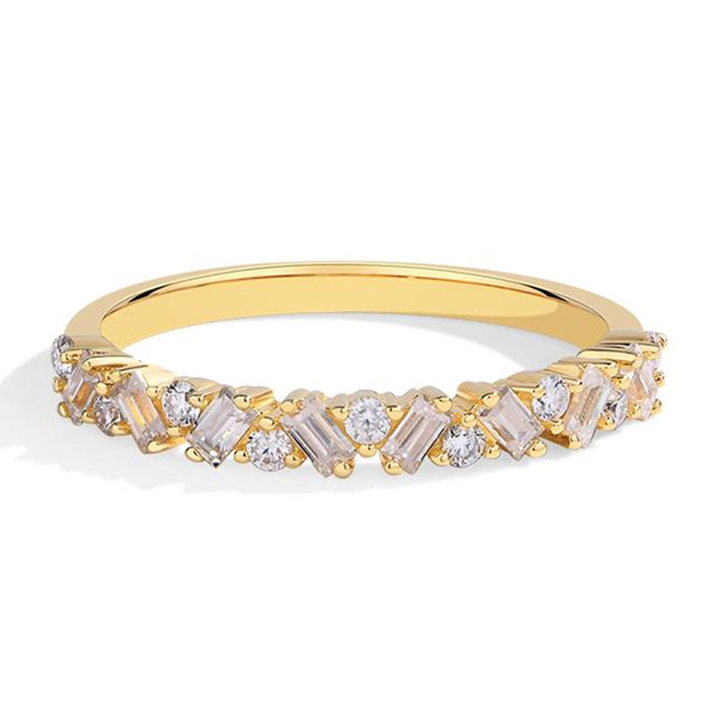 Elegant Sparkling Cubic Zirconia Ring